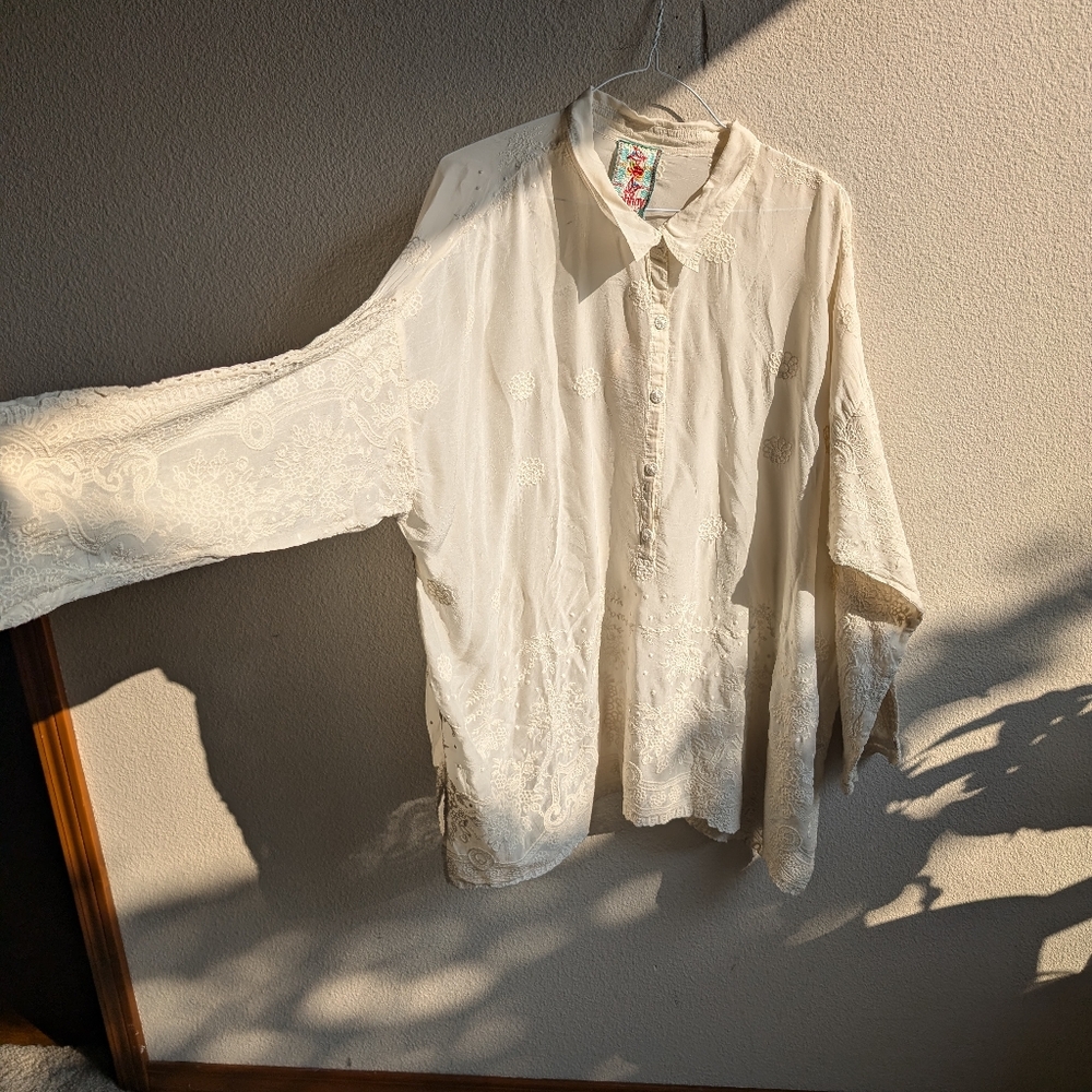 Johnny Was Antik Lace Collared XL
